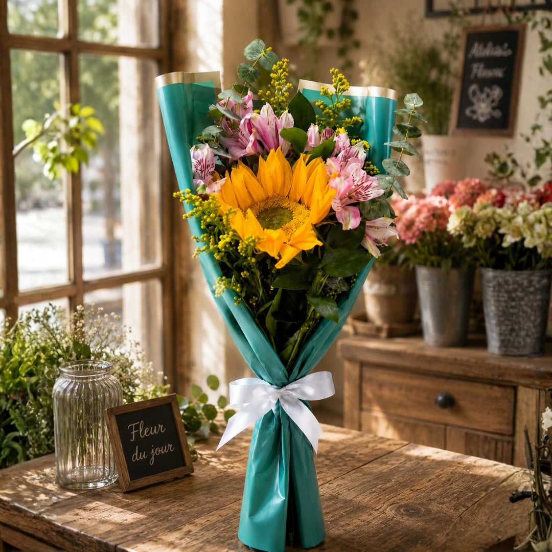 Radiant Detail - Sunflower & Alstroemeria Single Stem