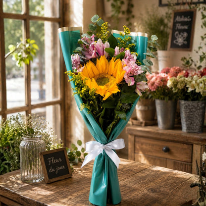 Radiant Detail - Sunflower & Alstroemeria Single Stem