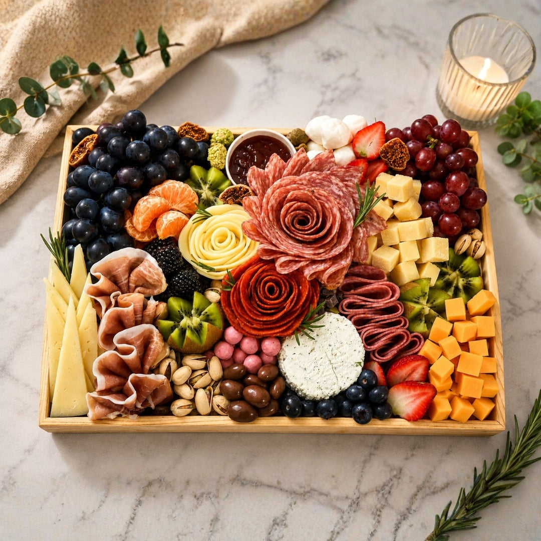 Rectangular Shared Delight – Fruits, Cheese & Charcuterie