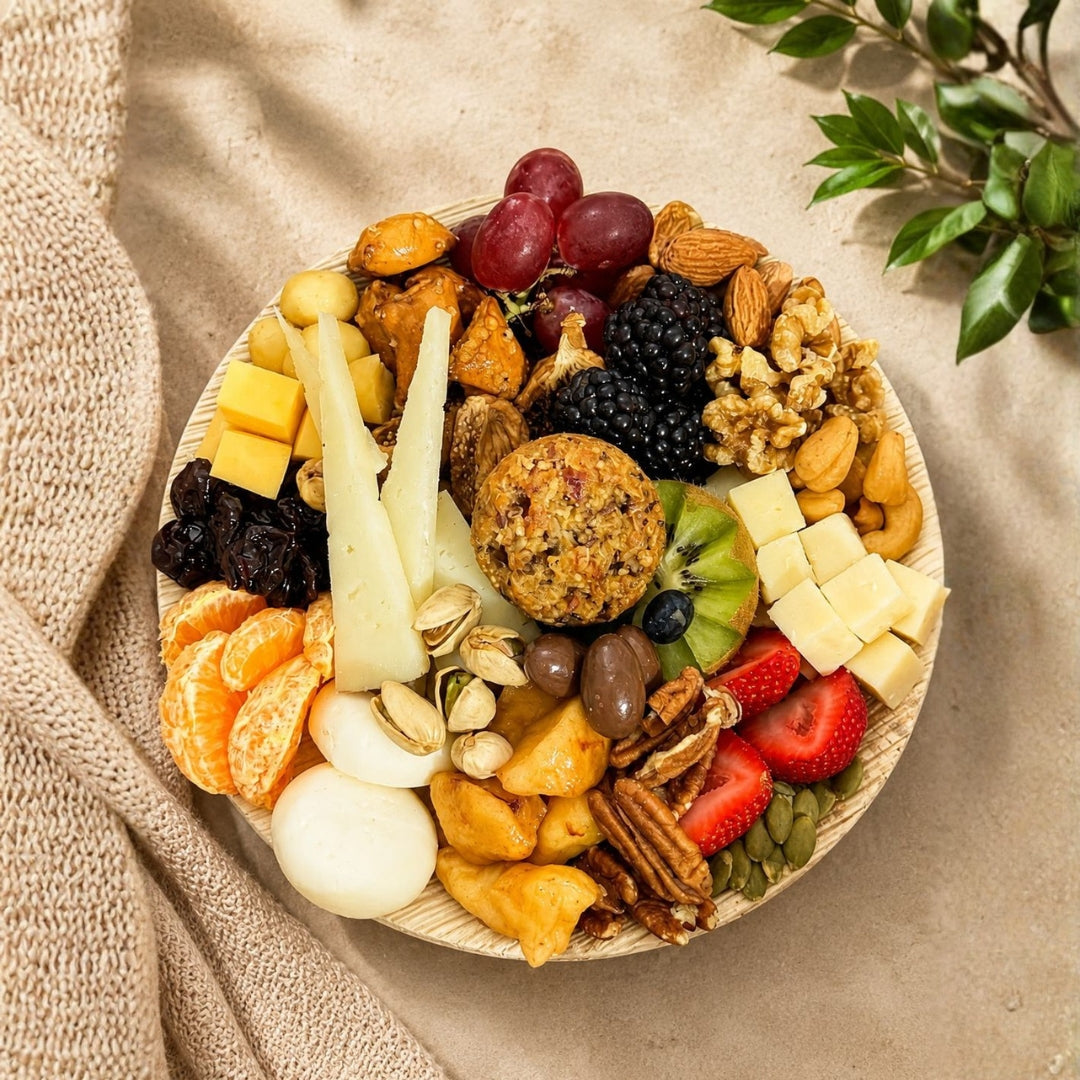 Round Shared Delight 1 – Bandeja Redonda de Charcutería con Frutas y Quesos