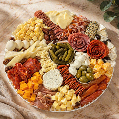 Round Shared Delight 1 – Bandeja Redonda de Charcutería con Frutas y Quesos