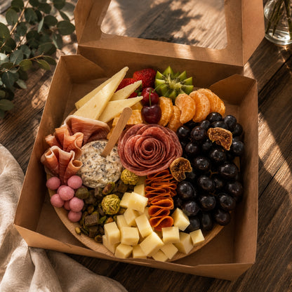 Round Shared Delight 1 – Bandeja Redonda de Charcutería con Frutas y Quesos