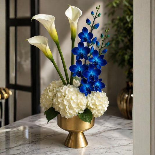 blue orchid calla lily arrangement puerto rico elegant
