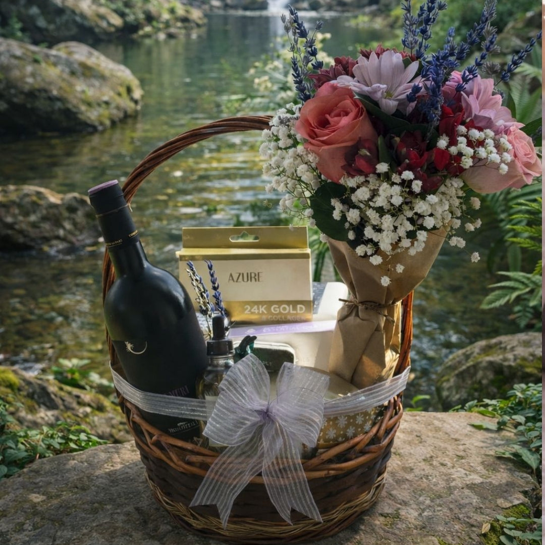 Serenity Lavender Deluxe | Canasta de regalo de vino y aromaterapia – Zulove Puerto Rico