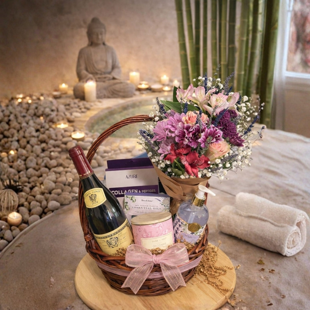 Serenity Lavender Deluxe | Canasta de regalo de vino y aromaterapia – Zulove Puerto Rico