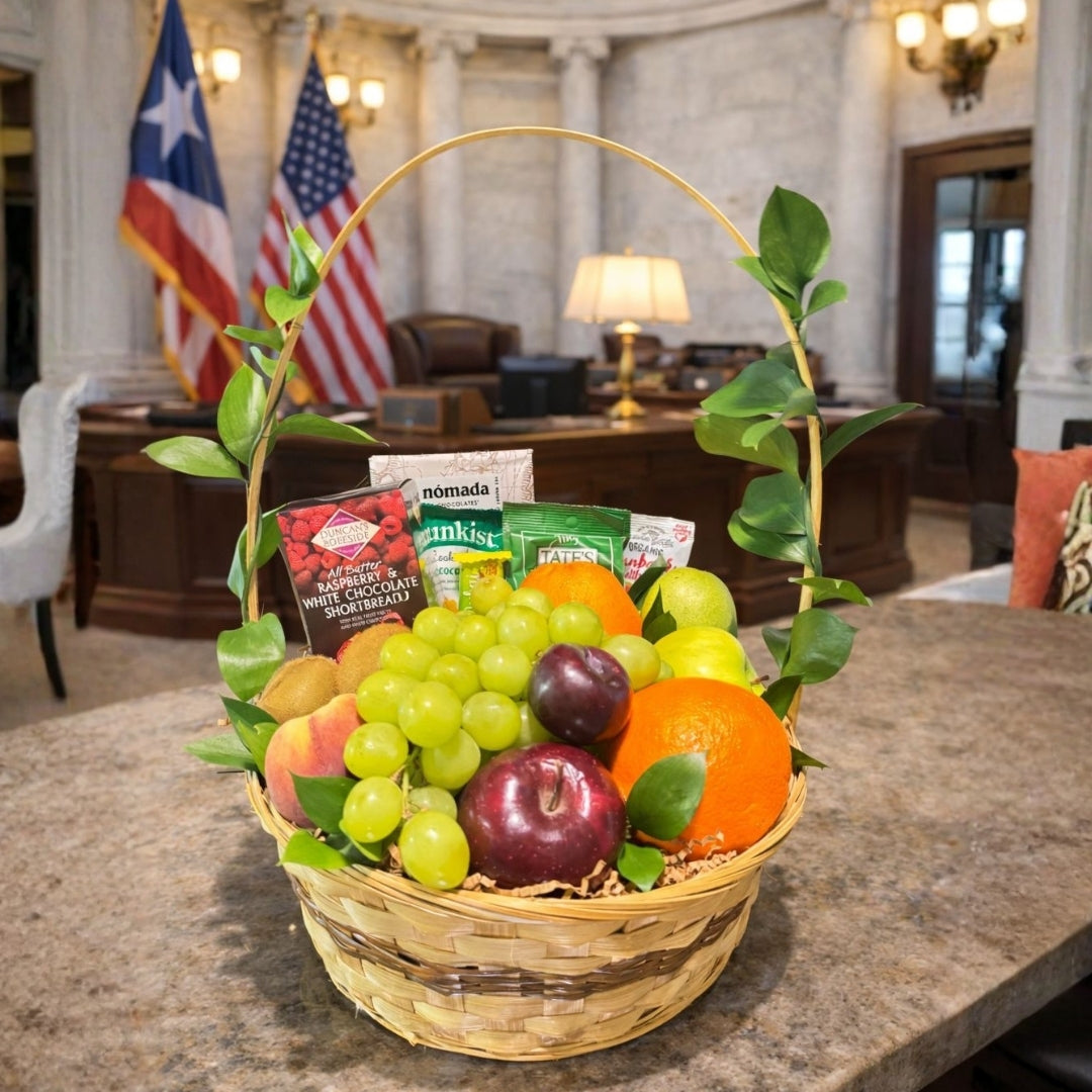 fresh fruit basket with cookies nuts chocolate zulove puerto rico