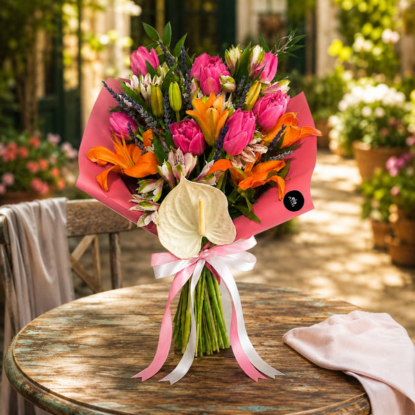 artistic floral bouquet tulips lilies puerto rico elegant

