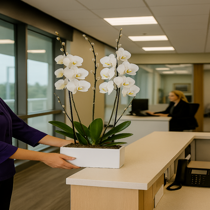 Sophisticated Presence - Double White Phalaenopsis Orchid