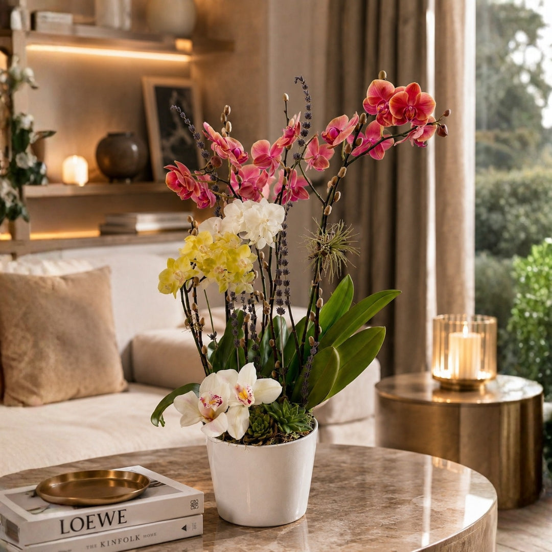 Sublime Orchid 2 – Elegant Arrangement in White Base