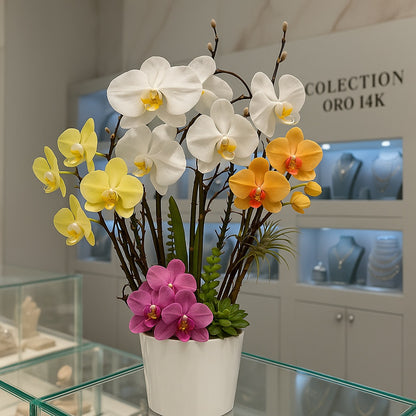 Sublime Orchid 1 – Tropical Elegance in White & Yellow