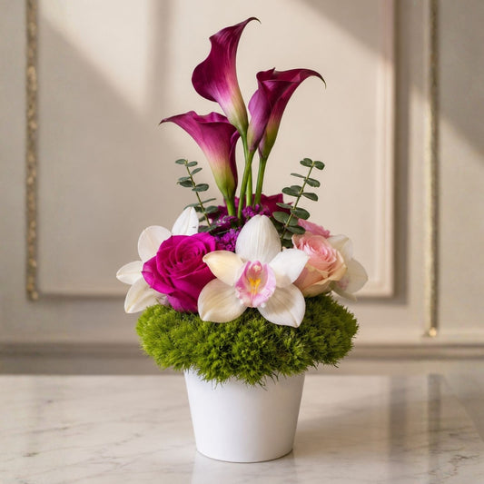 Sublime Touch IV – Orchids & Roses in Elegant Fuchsia