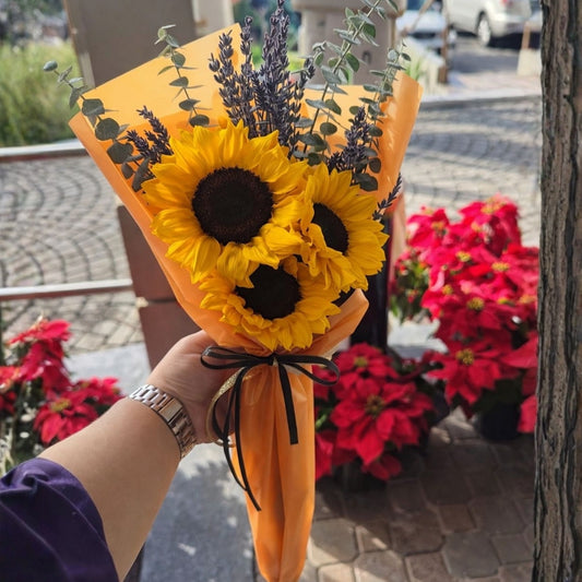 ramo girasoles lavanda puerto rico elegante