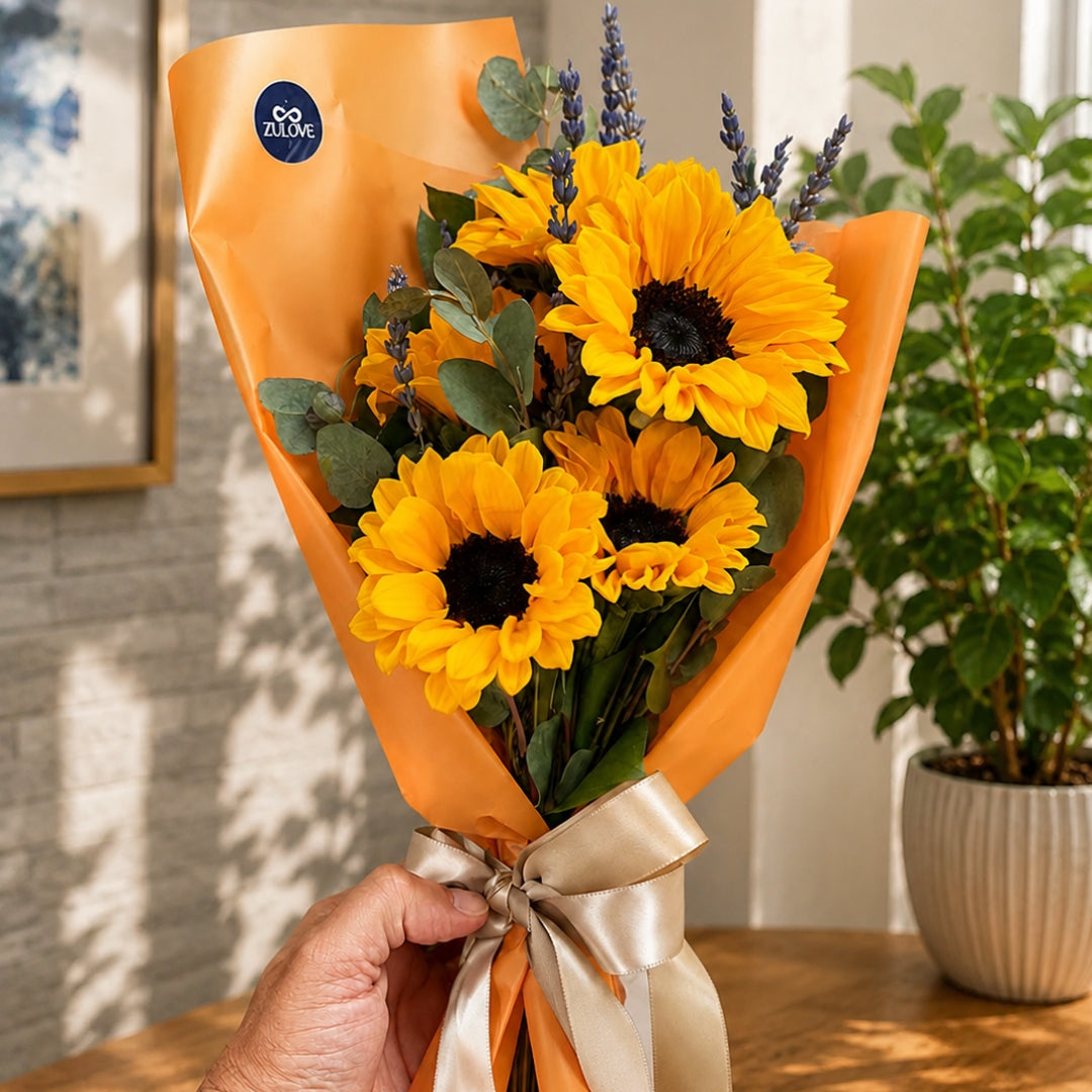 Sun & Relax – Sunflower & Lavender Bouquet