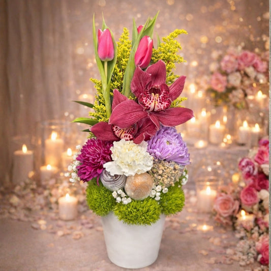 Sweet Charm - Arreglo Floral con Fresas Cubiertas de Chocolate