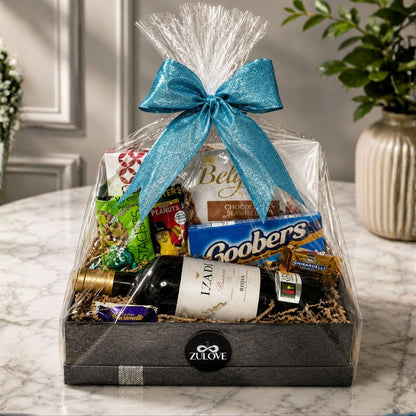 Sweet Enchanted Night – Caja con Vino y Delicias en Elegancia Negra