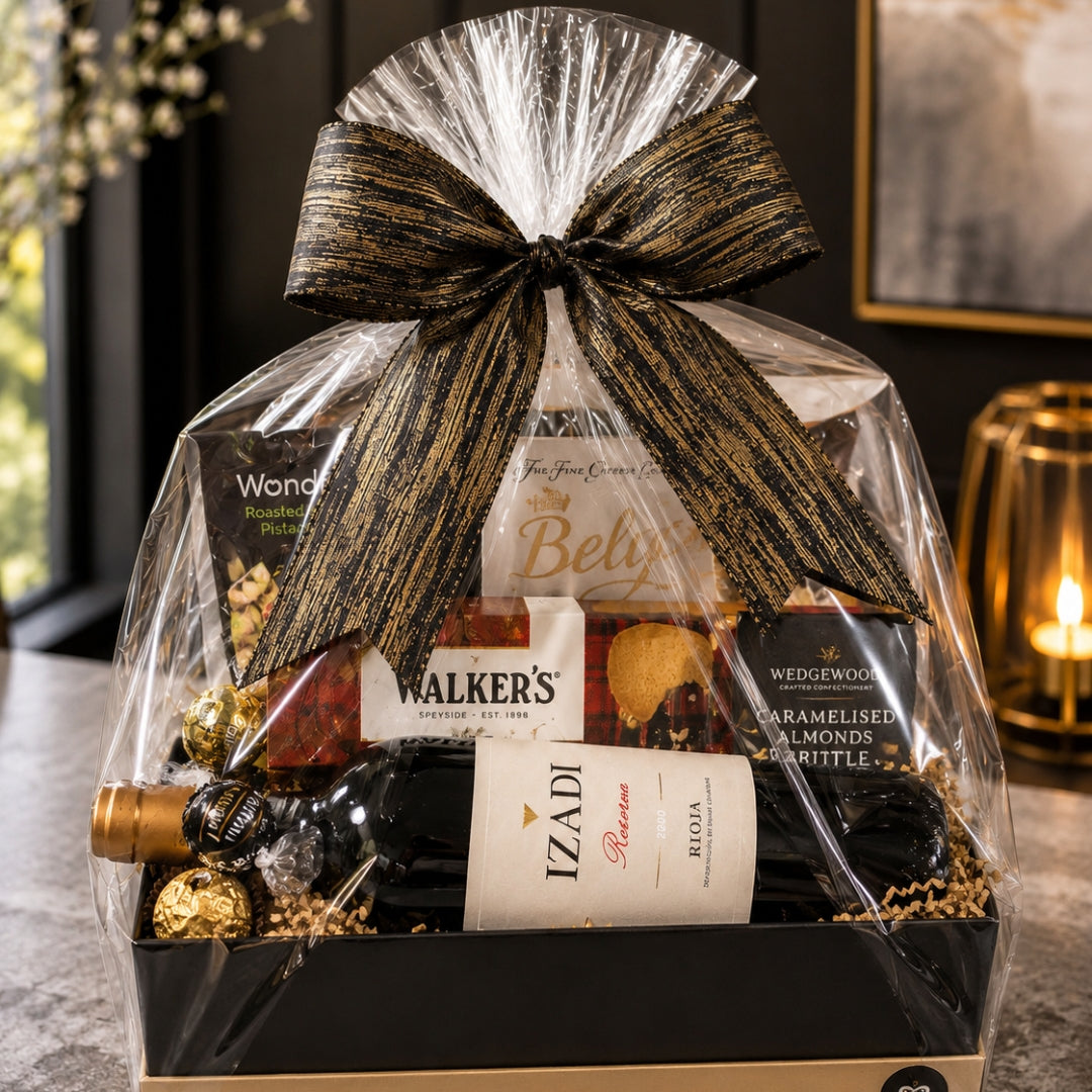Sweet Enchanted Night – Caja con Vino y Delicias en Elegancia Negra