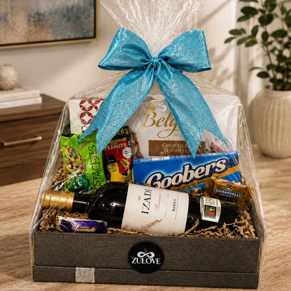 Sweet Enchanted Night – Caja con Vino y Delicias en Elegancia Negra