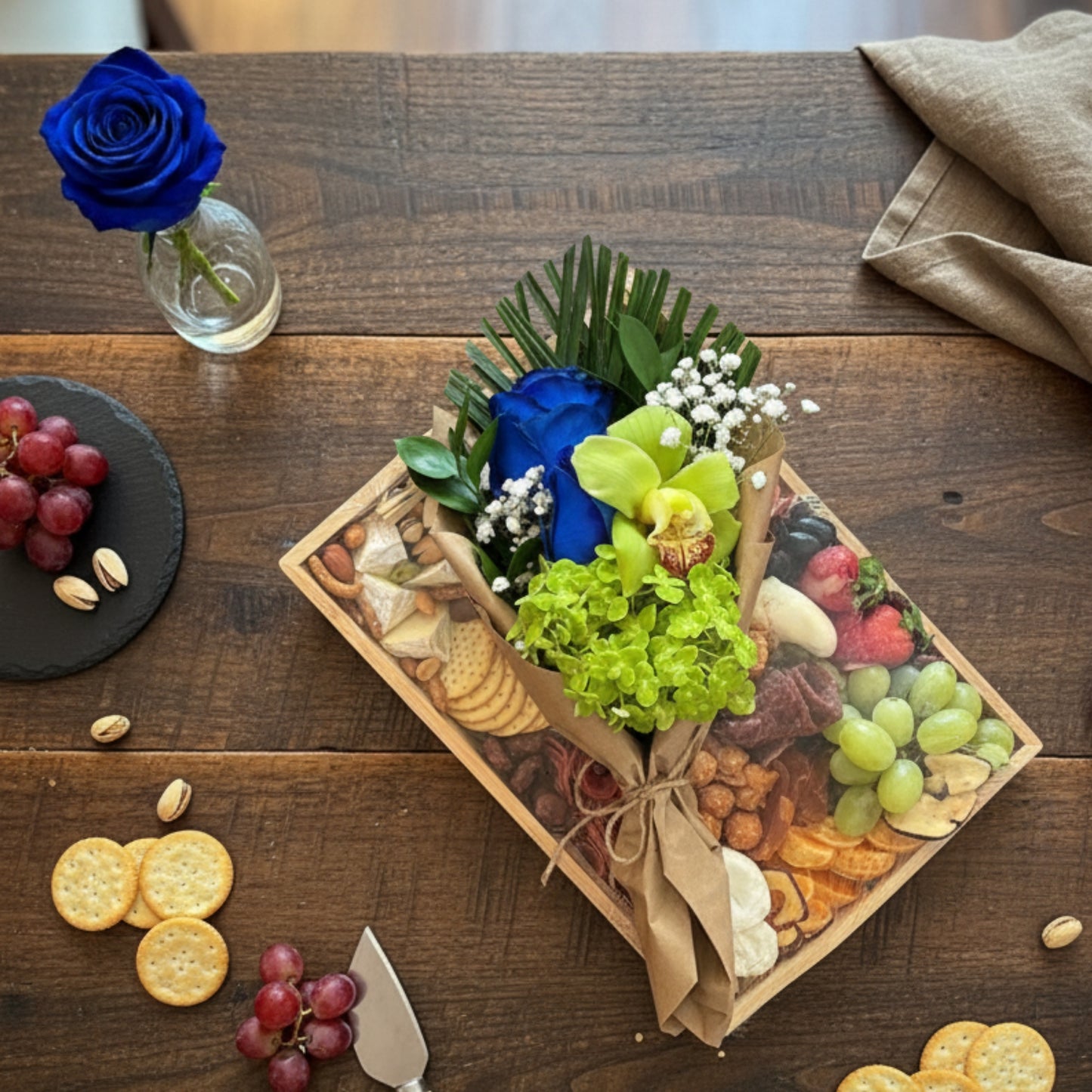 Rectangular Shared Delight – Fruits, Cheese & Charcuterie