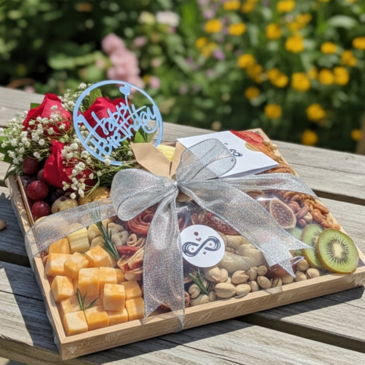 Rectangular Shared Delight – Fruits, Cheese & Charcuterie