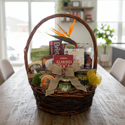 Tropical Essence Basket – Gourmet Selection with Cheese & Delights