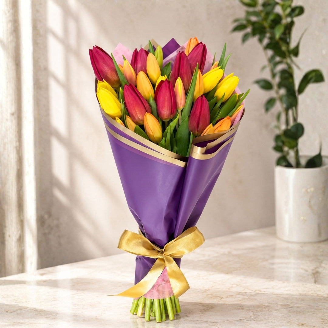 Tulip Bliss – Multicolor Tulip Bouquet