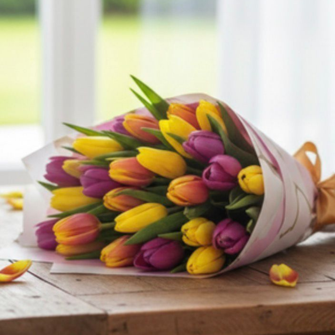 Tulip Bliss – Multicolor Tulip Bouquet