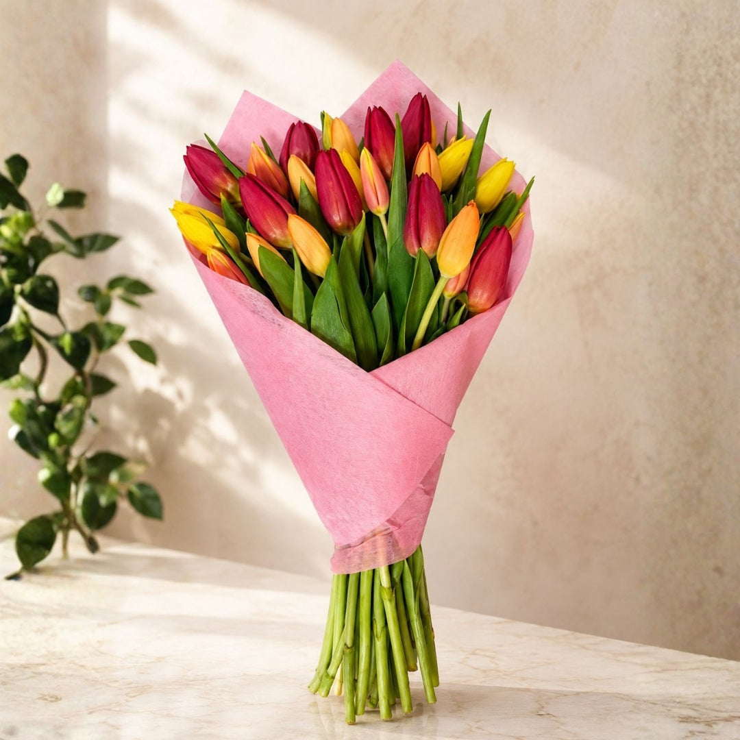 Tulip Bliss – Multicolor Tulip Bouquet