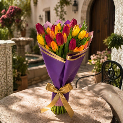 Tulip Bliss – Multicolor Tulip Bouquet