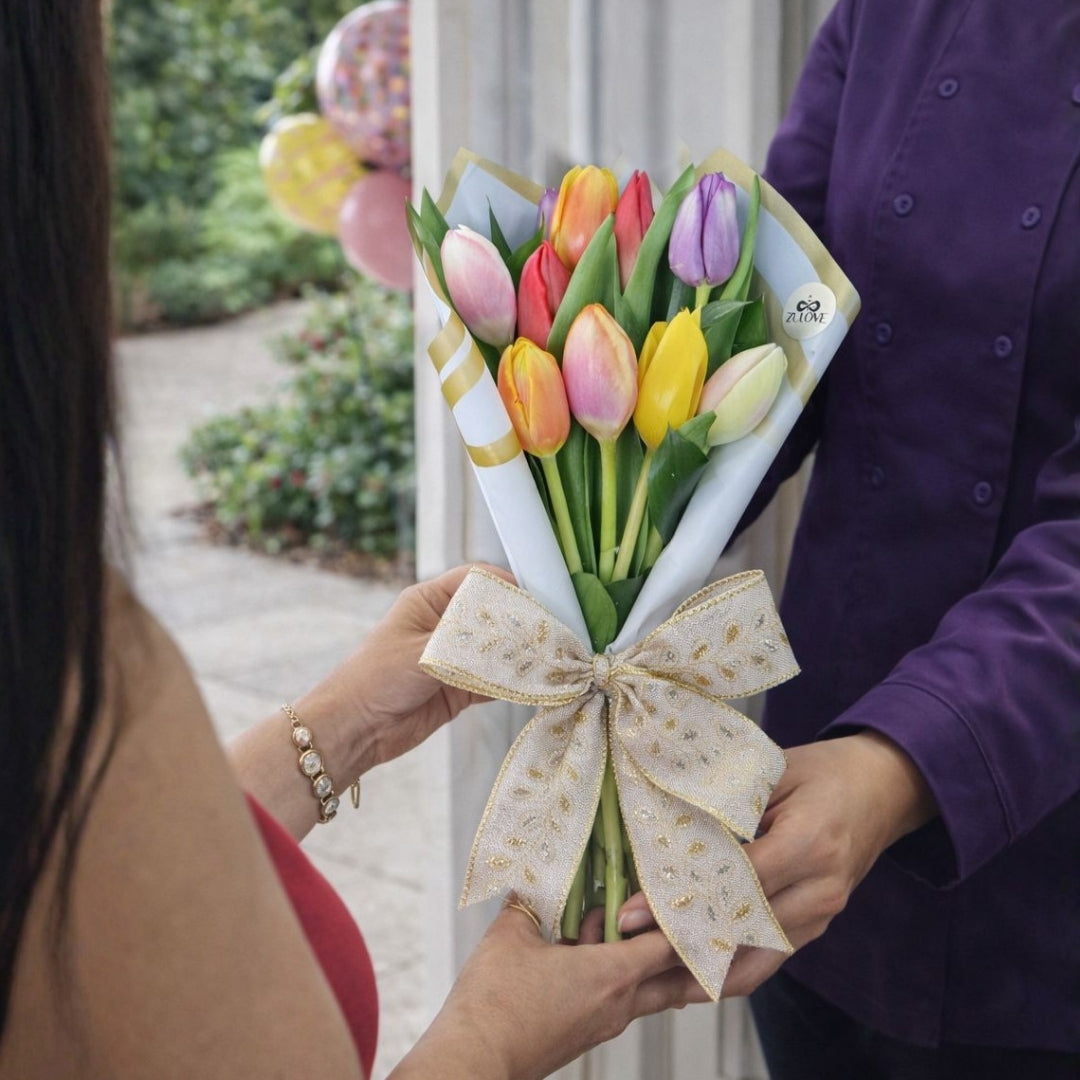 Tulip Bliss – Multicolor Tulip Bouquet