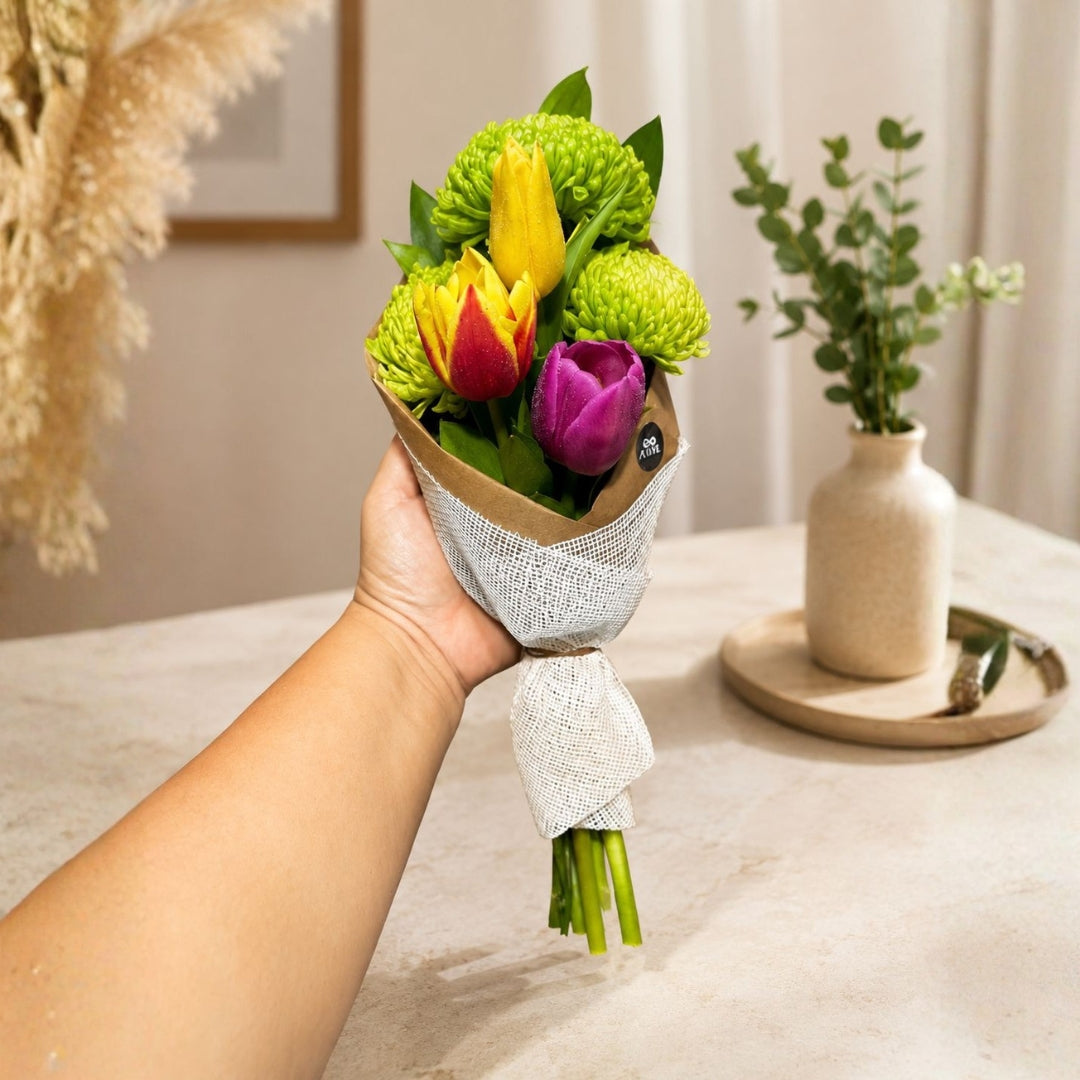 Tulip Whisper – Bouquet de 3 Tulipanes