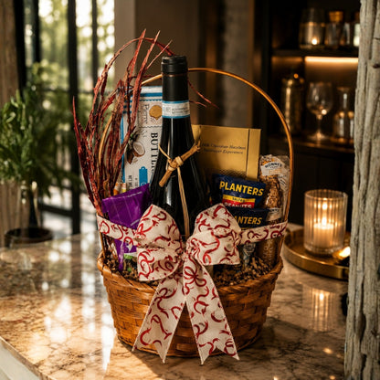 Velvet Indulgence – Canasta con Vino y Delicias Gourmet