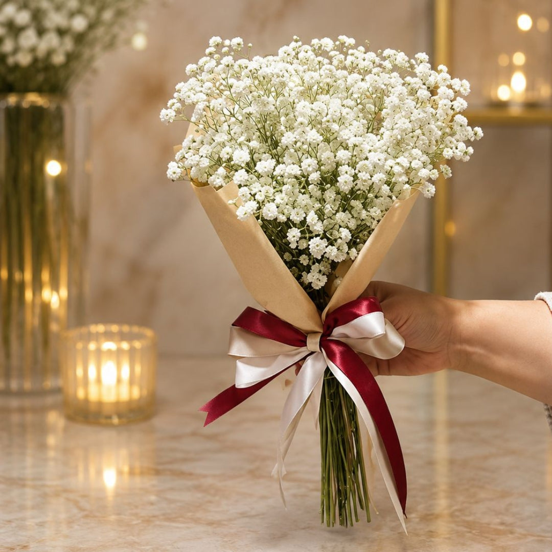 White Cloud – White Baby’s Breath Bouquet