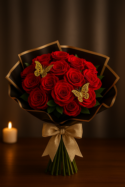 Zulove Classic Bouquet with Butterflies | 24 Roses Your Way – Zulove Puerto Rico
