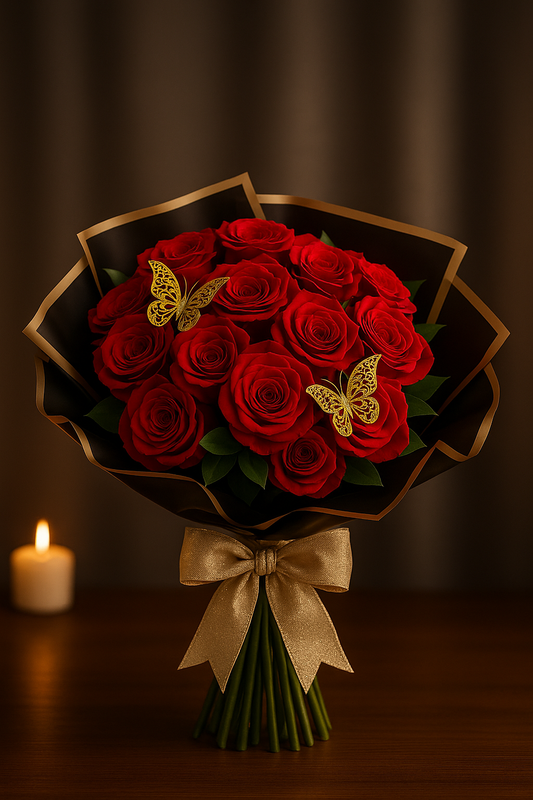 Zulove Classic Bouquet with Butterflies | 24 Roses Your Way – Zulove Puerto Rico