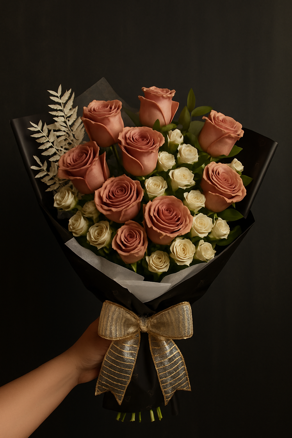 Zulove Eternal Blush – Pink & White Roses Bouquet