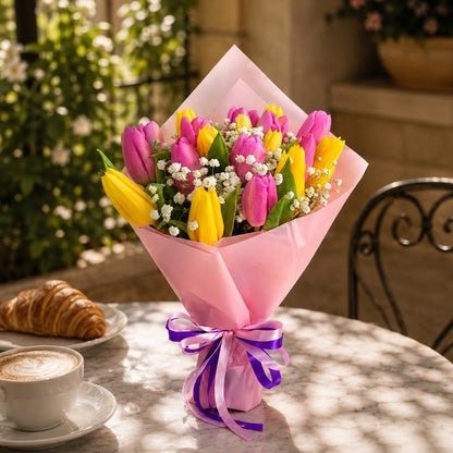 Zulove Tulips 4 – Tulip Bouquet with White Accent Touch