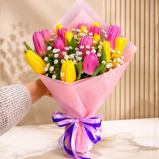 Zulove Tulips 4 – Tulip Bouquet with White Accent Touch
