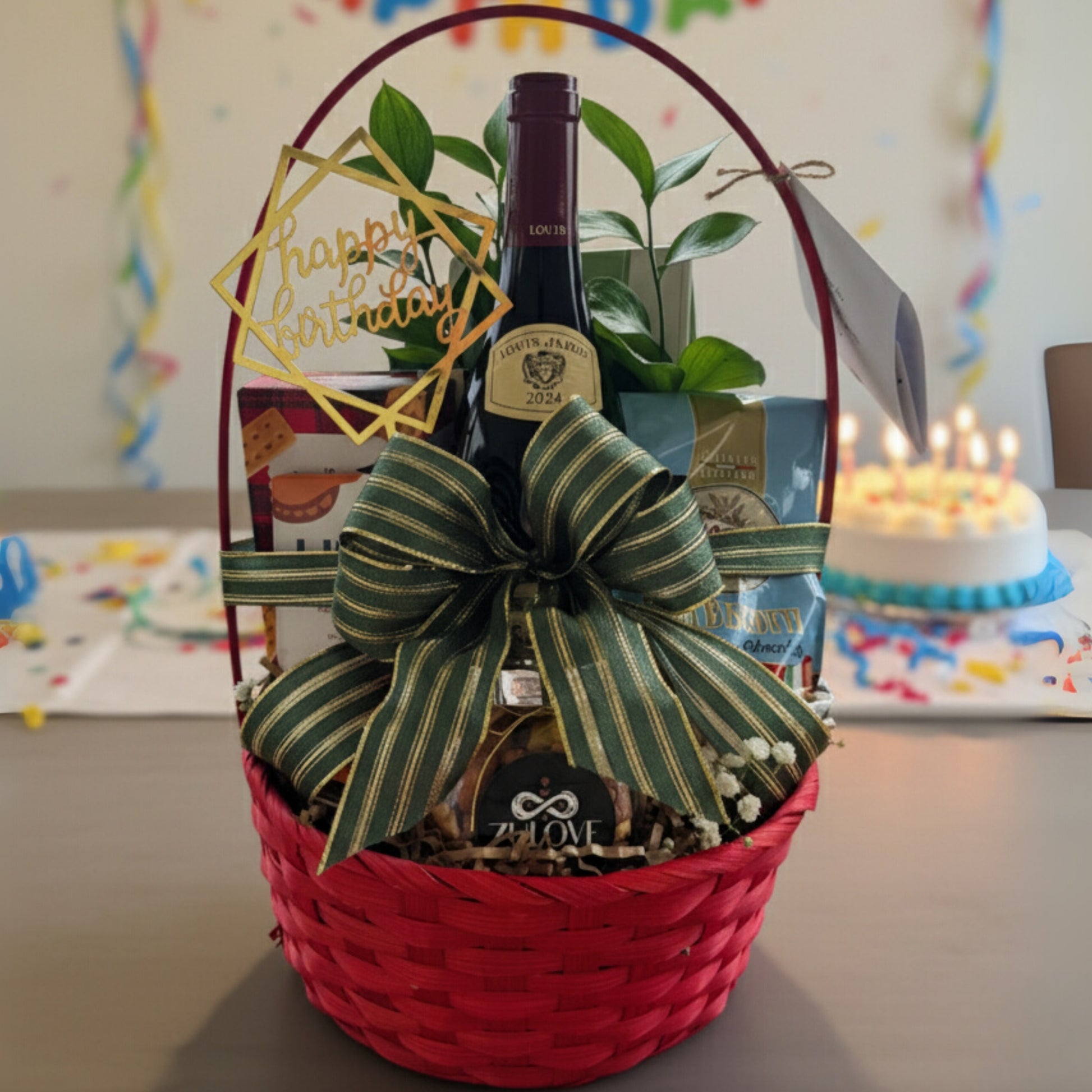 canasta vino navideña biscotti galletas chocolate nueces zulove puerto rico regalo gourmet