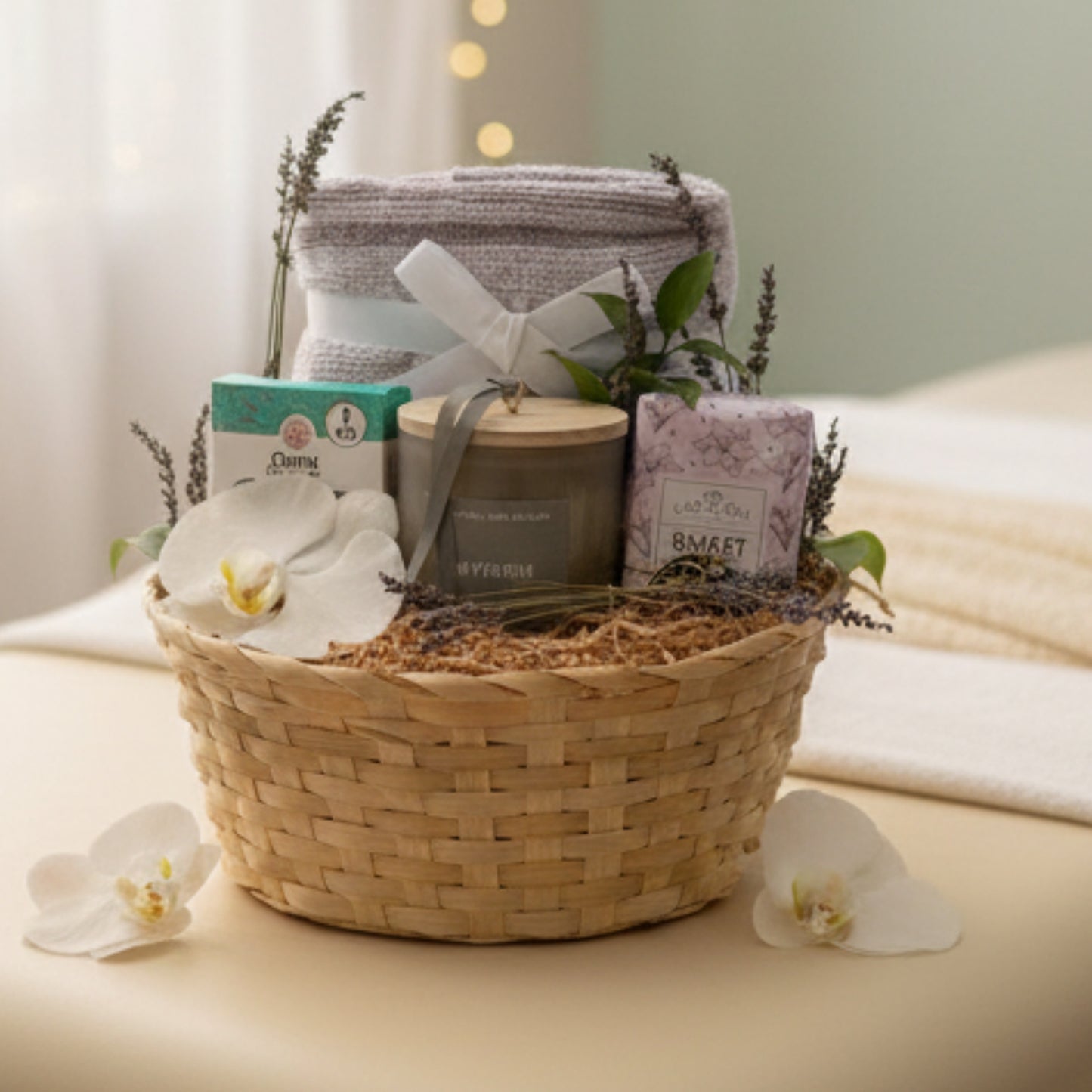 canasta lavanda relajacion vela aceites jabon toalla zulove puerto rico spa regalo