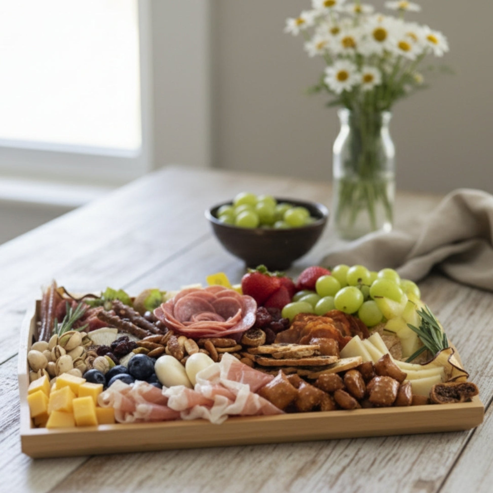 bandeja charcuteria rectangular frutas quesos carnes zulove puerto rico elegante
