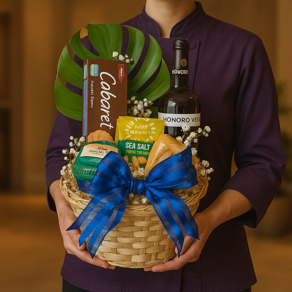 canasta vino tinto quesos galletas nueces zulove puerto rico regalo elegante