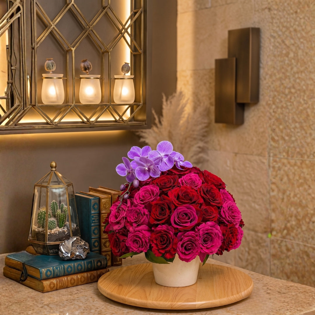 rose dome arrangement orchid calla anthurium zulove puerto rico
