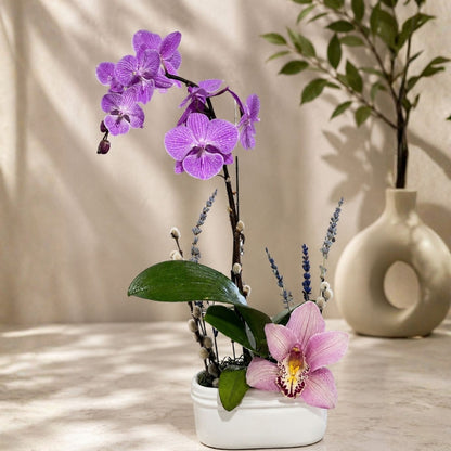 small orchid lavender cymbidium arrangement puerto rico elegant
