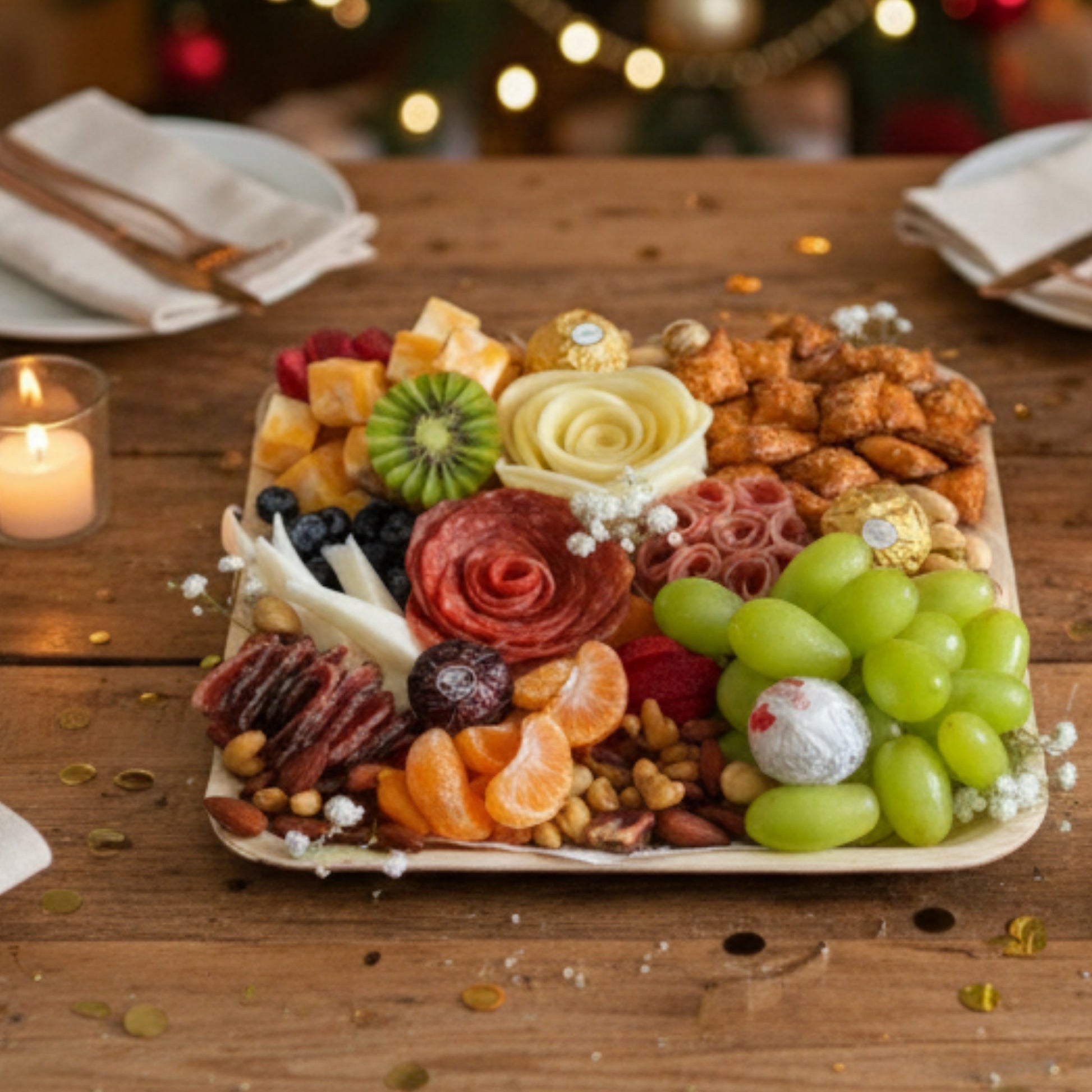 bandeja charcuteria cuadrada frutas quesos carnes zulove puerto rico elegante