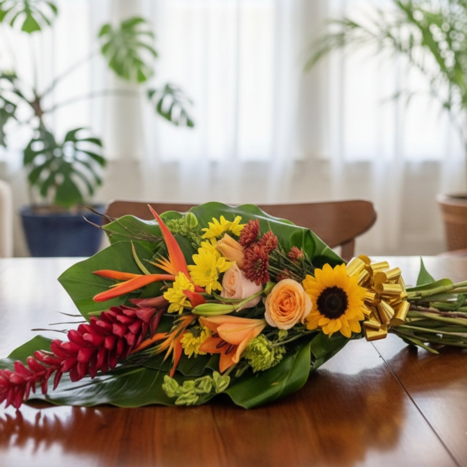 tropical bouquet heliconia ginger leaf wrap puerto rico exotic