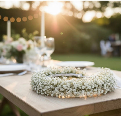 White Baby’s Breath Crown – Ternura y Pureza
