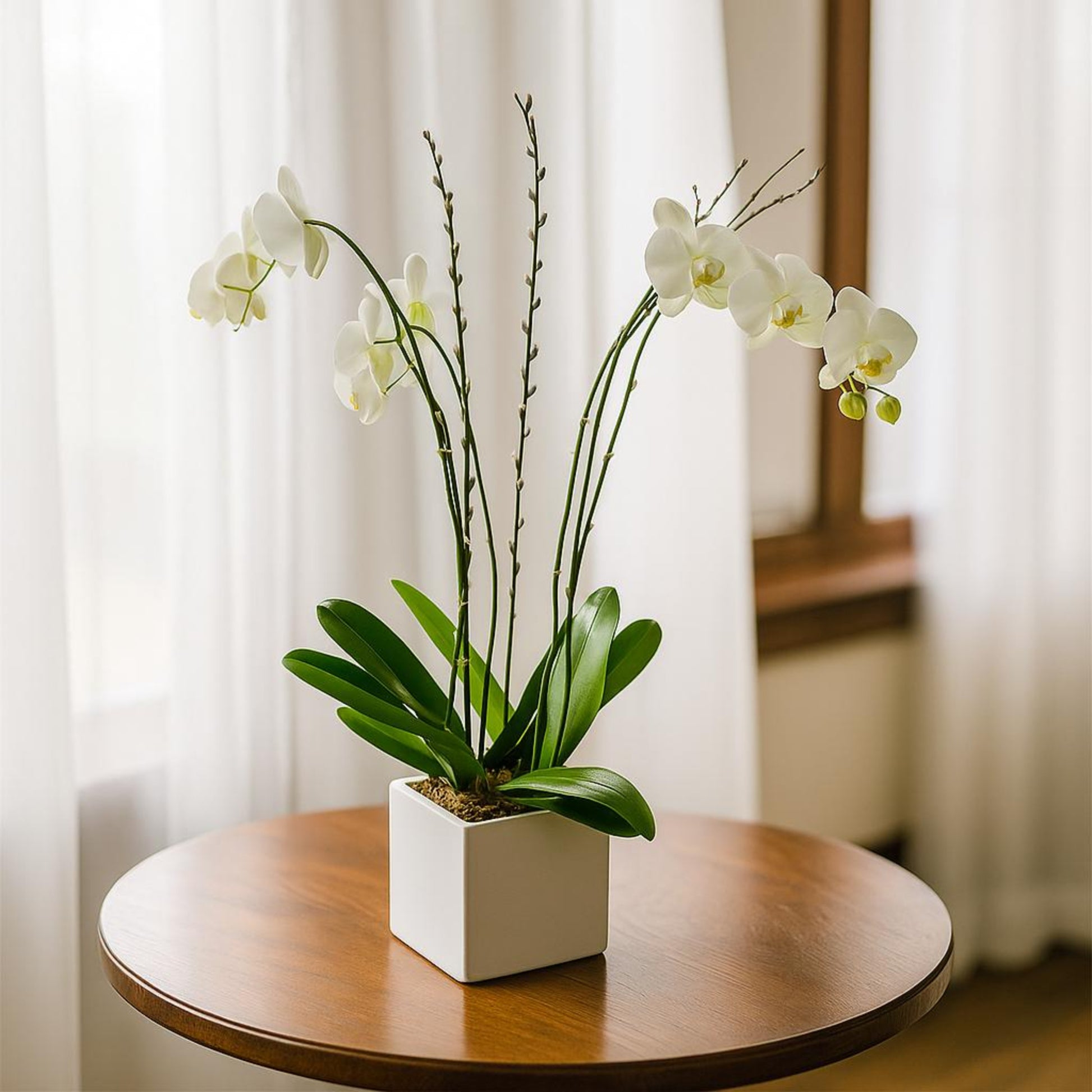 orquidea blanca arreglo ceramica puerto rico elegante