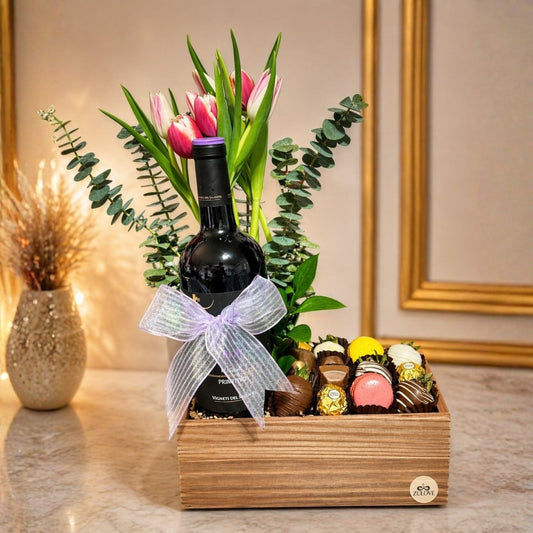 tulipanes vino chocolates fresas zulove puerto rico elegante