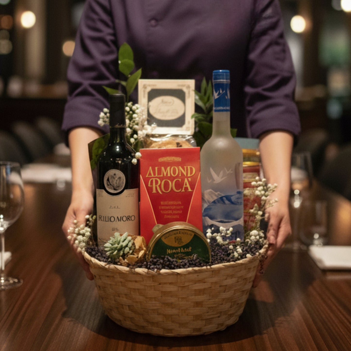 wine vodka gourmet basket grey goose chocolates coffee snacks zulove puerto rico