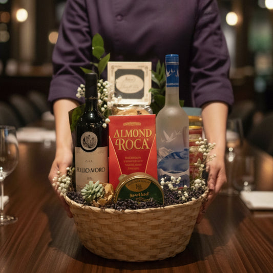 wine vodka gourmet basket grey goose chocolates coffee snacks zulove puerto rico